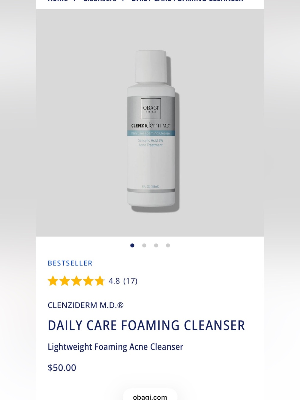 Obagi CLENZIderm M.D. Daily Care Foaming Cleanser - Picture 3 of 3